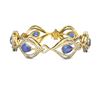 Image 3 : 16.09 ctw Tanzanite & Diamond Bracelet 18K Yellow Gold - REF-890M9G
