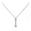 Image 2 : 1.75 ctw Princess Cut Diamond Necklace 18K Rose Gold - REF-386A2N