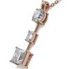 Image 3 : 1.75 ctw Princess Cut Diamond Necklace 18K Rose Gold - REF-386A2N