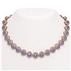 Image 1 : 83.82 ctw Tanzanite & Diamond Victorian Necklace 14K Rose Gold - REF-2511H8R