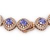 Image 3 : 83.82 ctw Tanzanite & Diamond Victorian Necklace 14K Rose Gold - REF-2511H8R