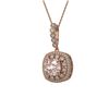 Image 1 : 5.83 ctw Morganite & Diamond Victorian Necklace 14K Rose Gold - REF-209H3R