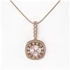 Image 2 : 5.83 ctw Morganite & Diamond Victorian Necklace 14K Rose Gold - REF-209H3R