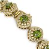 Image 3 : 33.05 ctw Tourmaline & Diamond Victorian Bracelet 14K Yellow Gold - REF-982N8F