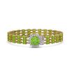 Image 1 : 29.26 ctw Peridot & Diamond Bracelet 14K Yellow Gold - REF-281A8N