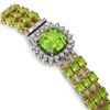 Image 2 : 29.26 ctw Peridot & Diamond Bracelet 14K Yellow Gold - REF-281A8N