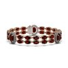 Image 1 : 32.15 ctw Garnet & Diamond Bracelet 14K Rose Gold - REF-225F2M
