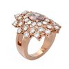 Image 1 : 5.72 ctw Morganite & Diamond Ring 18K Rose Gold - REF-318F2M