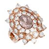 Image 3 : 5.72 ctw Morganite & Diamond Ring 18K Rose Gold - REF-318F2M