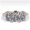Image 1 : 2.0 ctw Oval Cut VS/SI Diamond 3 Stone Designer Ring 14k Rose Gold - REF-395R8K