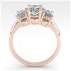 Image 3 : 2.0 ctw Oval Cut VS/SI Diamond 3 Stone Designer Ring 14k Rose Gold - REF-395R8K