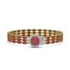 Image 1 : 31.91 ctw Ruby & Diamond Bracelet 14K Yellow Gold - REF-307N8F