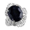 Image 1 : 8.07 ctw Blue Sapphire & Diamond Ring 14k White Gold - REF-81H8R