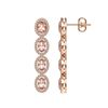 Image 2 : 6.09 ctw Morganite & Diamond Micro Pave Halo Earrings 10k Rose Gold - REF-143A6N
