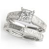 Image 1 : 0.75 ctw VS/SI Princess Diamond 2pc Wedding Set 14k White Gold - REF-155R6K