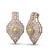 Image 2 : 4.14 ctw Diamond & Pearl Earrings 18K Rose Gold - REF-394H8R