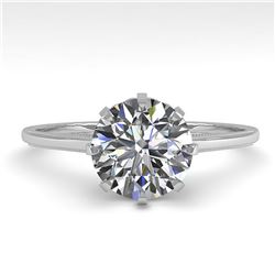 1.51 ctw Certified VS/SI Diamond Engagment Ring 18k White Gold - REF-567K2Y