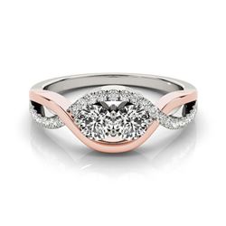 1.25 ctw Certified VS/SI Diamond 2 Stone Ring 18k 2Tone Gold - REF-156K8Y