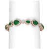 Image 1 : 33.90 ctw Emerald & Diamond Bracelet 18K Rose Gold - REF-656F9M