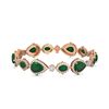 Image 3 : 33.90 ctw Emerald & Diamond Bracelet 18K Rose Gold - REF-656F9M