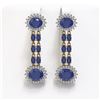 Image 1 : 13.28 ctw Sapphire & Diamond Earrings 14K Yellow Gold - REF-236W4H