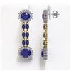 Image 2 : 13.28 ctw Sapphire & Diamond Earrings 14K Yellow Gold - REF-236W4H