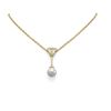 Image 1 : 1.5 ctw Diamond & Pearl Necklace 18K Yellow Gold - REF-160H9R