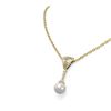 Image 2 : 1.5 ctw Diamond & Pearl Necklace 18K Yellow Gold - REF-160H9R