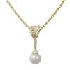 Image 3 : 1.5 ctw Diamond & Pearl Necklace 18K Yellow Gold - REF-160H9R