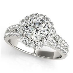 2.01 ctw Certified VS/SI Diamond Halo Ring 18k White Gold - REF-316K2Y
