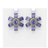 Image 1 : 31.99 ctw Tanzanite & Diamond Earrings 18K Yellow Gold - REF-606R4K