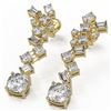 Image 1 : 4 ctw Cushion Cut Diamond Designer Earrings 18K Yellow Gold - REF-814F5M
