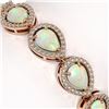 Image 3 : 13.19 ctw Opal & Diamond Micro Pave Halo Bracelet 10k Rose Gold - REF-301K5Y