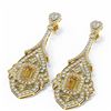 Image 3 : 18.29 ctw Canary Citrine & Diamond Earrings 18K Yellow Gold - REF-846K2Y
