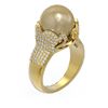 Image 1 : 1.55 ctw Diamond & Pearl Ring 18K Yellow Gold - REF-191F3M