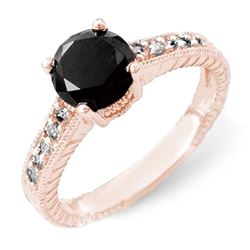 2.05 ctw VS Certified Black & White Diamond Solitaire Ring 14k Rose Gold - REF-74X9A