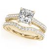 Image 1 : 1.15 ctw Certified VS/SI Princess Diamond 2pc Set 14k Yellow Gold - REF-121X4A