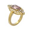 Image 1 : 5.49 ctw Morganite & Diamond Ring 18K Yellow Gold - REF-309N3F