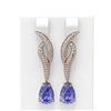 Image 1 : 4.81 ctw Tanzanite & Diamond Earrings 18K Rose Gold - REF-265R5K