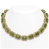 Image 1 : 130.05 ctw Tourmaline & Diamond Victorian Necklace 14K Yellow Gold - REF-3619H6R
