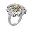 Image 1 : 2.67 ctw Canary Citrine & Diamond Ring 18K White Gold - REF-166N4F