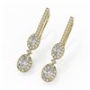 Image 1 : 2.5 ctw Oval Cut Diamond Designer Earrings 18K Yellow Gold - REF-270W3H