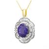 Image 1 : 5.60 ctw Tanzanite & Diamond Pendant 14k Yellow Gold - REF-213H6R