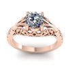 Image 3 : 1 ctw Solitaire Certified VS/SI Diamond Ring Art Deco 14k Rose Gold - REF-307Y2X