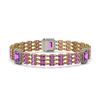 Image 1 : 22.77 ctw Amethyst & Diamond Bracelet 14K Yellow Gold - REF-327M3G