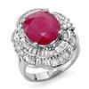 Image 1 : 5.59 ctw Ruby & Diamond Ring 18k White Gold - REF-179N5F
