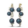 Image 2 : 2.43 ctw Diamond & Pearl Earrings 18K Yellow Gold - REF-238A2N