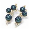 Image 3 : 2.43 ctw Diamond & Pearl Earrings 18K Yellow Gold - REF-238A2N