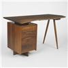 Image 1 : George Nakashima Single-Pedestal Desk with Turned-Leg Base USA, c. 1