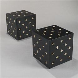 Edward Wormley parquetry tables model #5976A, pair  Dunbar USA, 1959